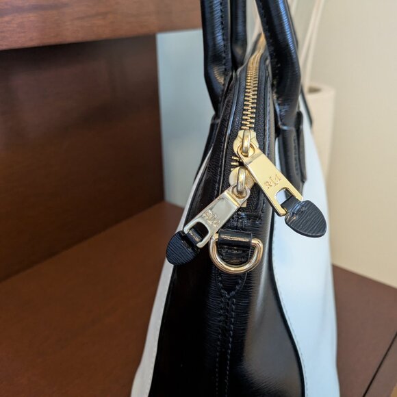 Lauren Ralph Lauren Black and White Satchel - Picture 4 of 10